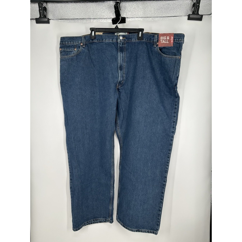 Levis 505 Jeans‎ Regular Fit Straight Leg Medium Wash Blue Denim Men Size 58x30